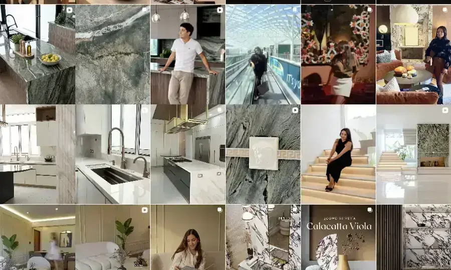 Feed de Instagram de Inpiedra Stone Factory diseñado por Pixie