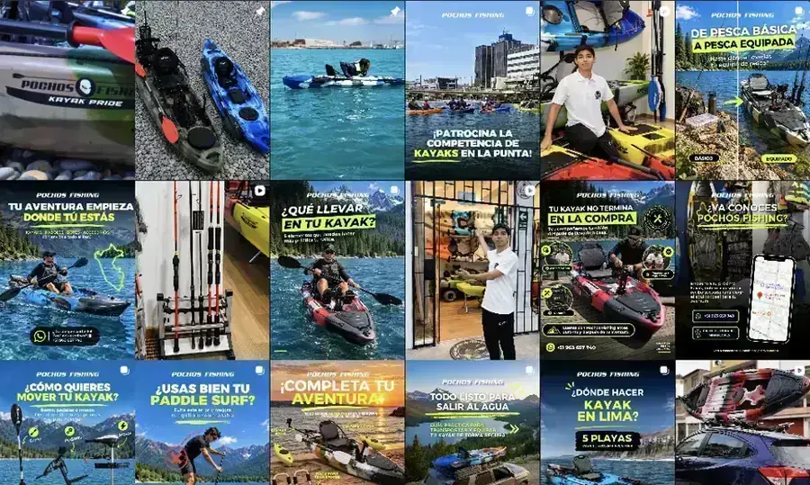 Feed de Instagram de Pochos Fishing diseñado por Pixie