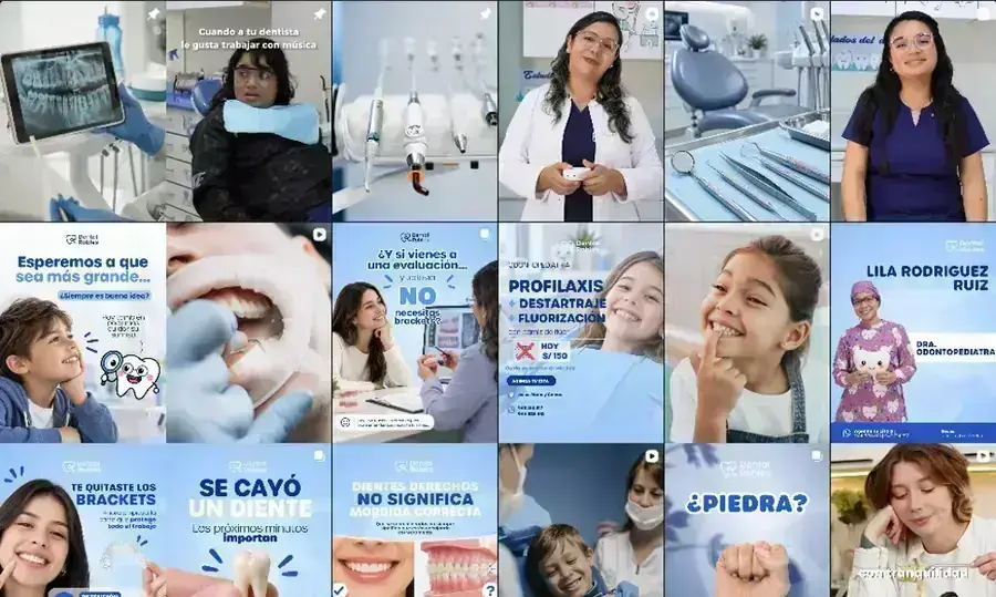Feed de Instagram de Dental Robles diseñado por Pixie