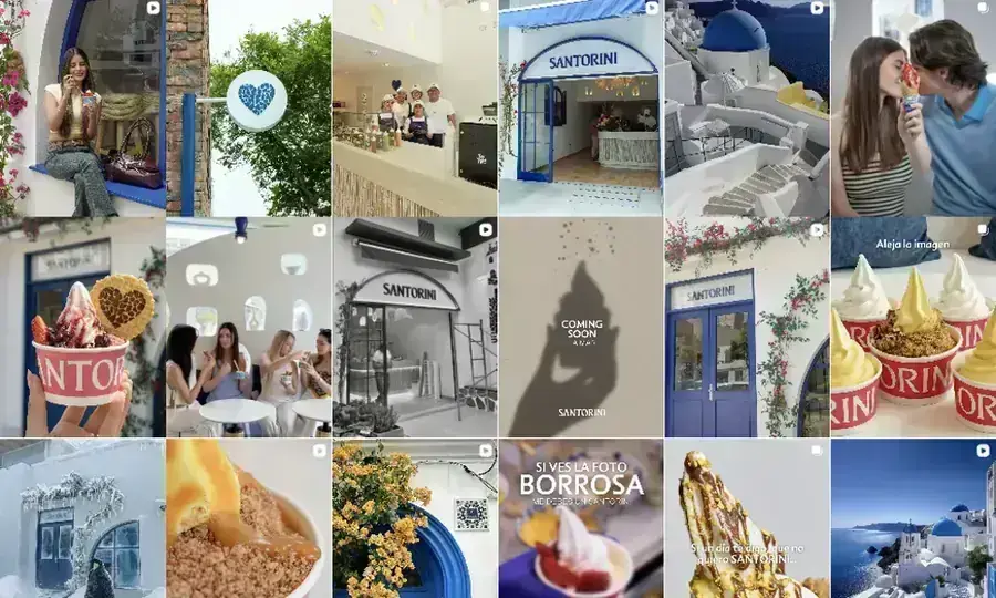 Feed de Instagram de Santorini Perú diseñado por Pixie