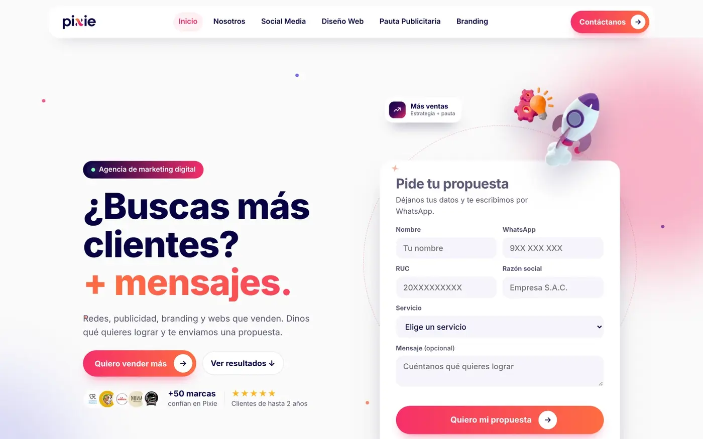 Web de Pixie Agencia